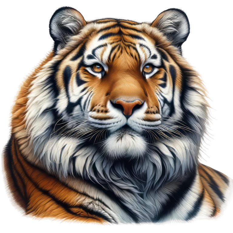 Orange Tiger With Stripes And Eyes Vinyl Sticker Decal