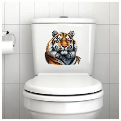 Orange Tiger With Stripes And Eyes Vinyl Sticker Decal