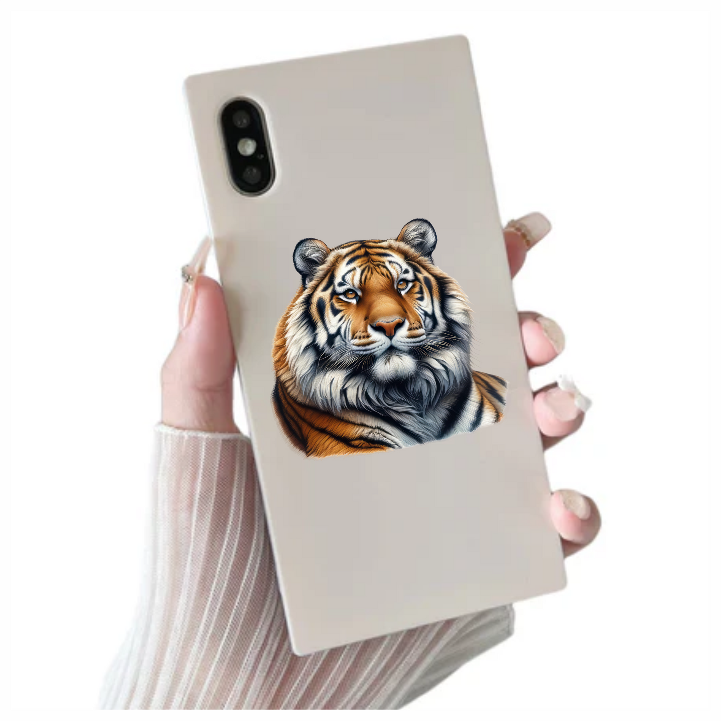 Orange Tiger With Stripes And Eyes Vinyl Sticker Decal