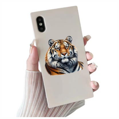 Orange Tiger With Stripes And Eyes Vinyl Sticker Decal
