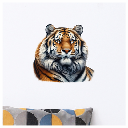 Orange Tiger With Stripes And Eyes Vinyl Sticker Decal
