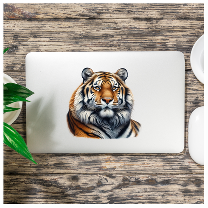 Orange Tiger With Stripes And Eyes Vinyl Sticker Decal