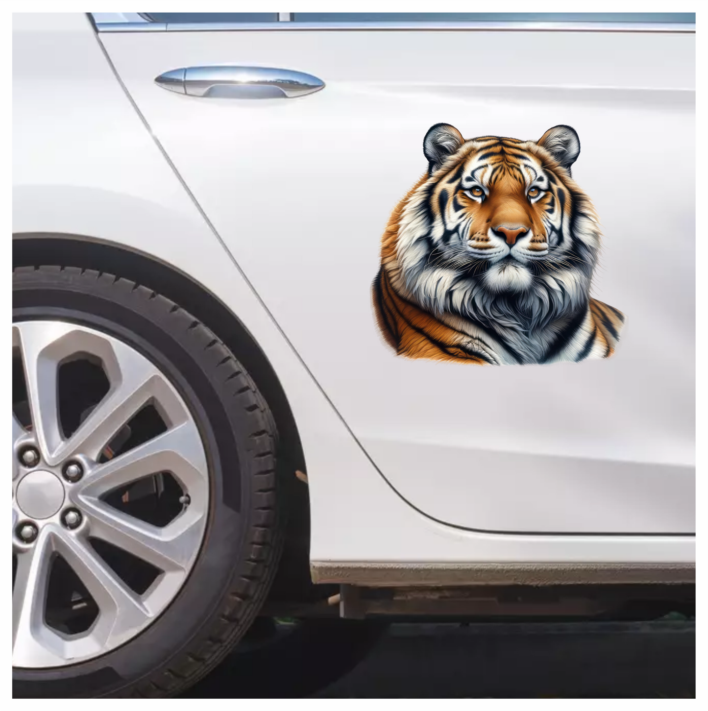 Orange Tiger With Stripes And Eyes Vinyl Sticker Decal