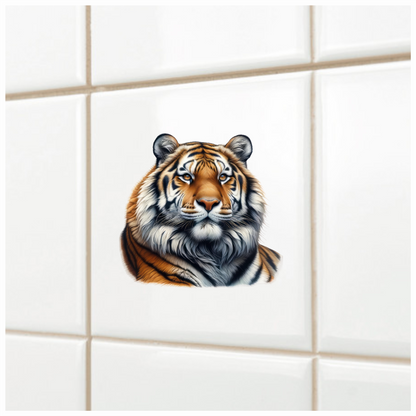 Orange Tiger With Stripes And Eyes Vinyl Sticker Decal
