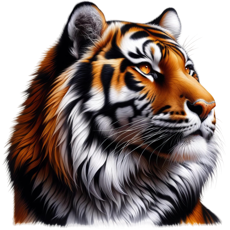 Orange Tiger With Black White Stripes Vinyl Sticker Decal