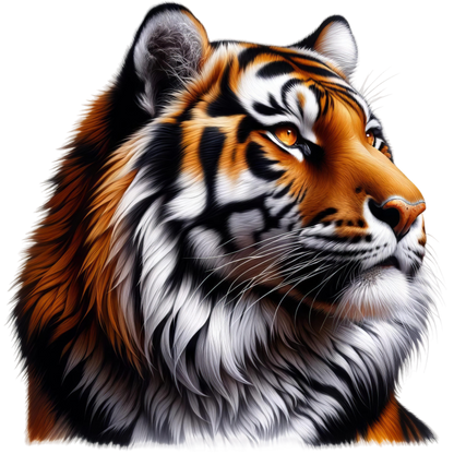 Orange Tiger With Black White Stripes Vinyl Sticker Decal