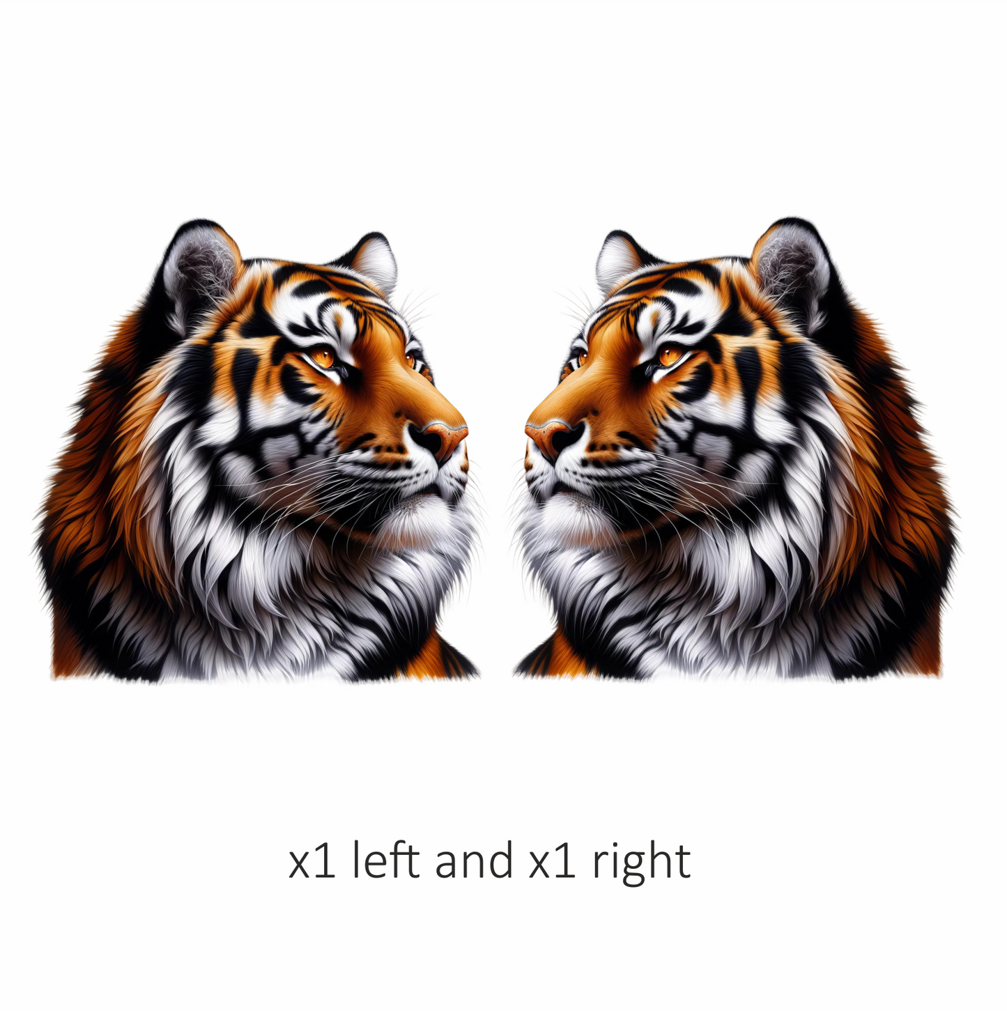 Orange Tiger With Black White Stripes Vinyl Sticker Decal