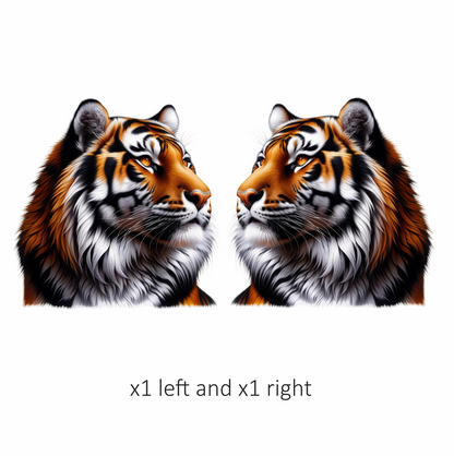 Orange Tiger With Black White Stripes Vinyl Sticker Decal