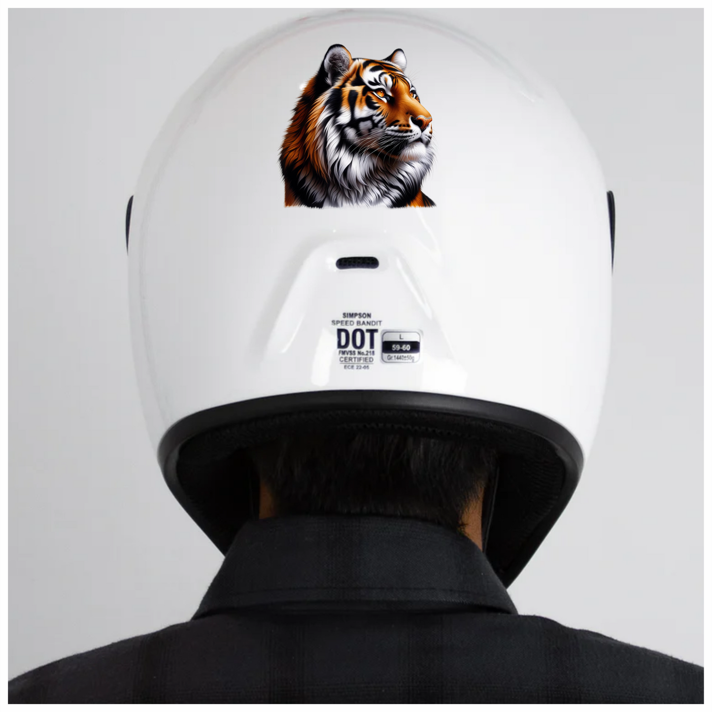 Orange Tiger With Black White Stripes Vinyl Sticker Decal