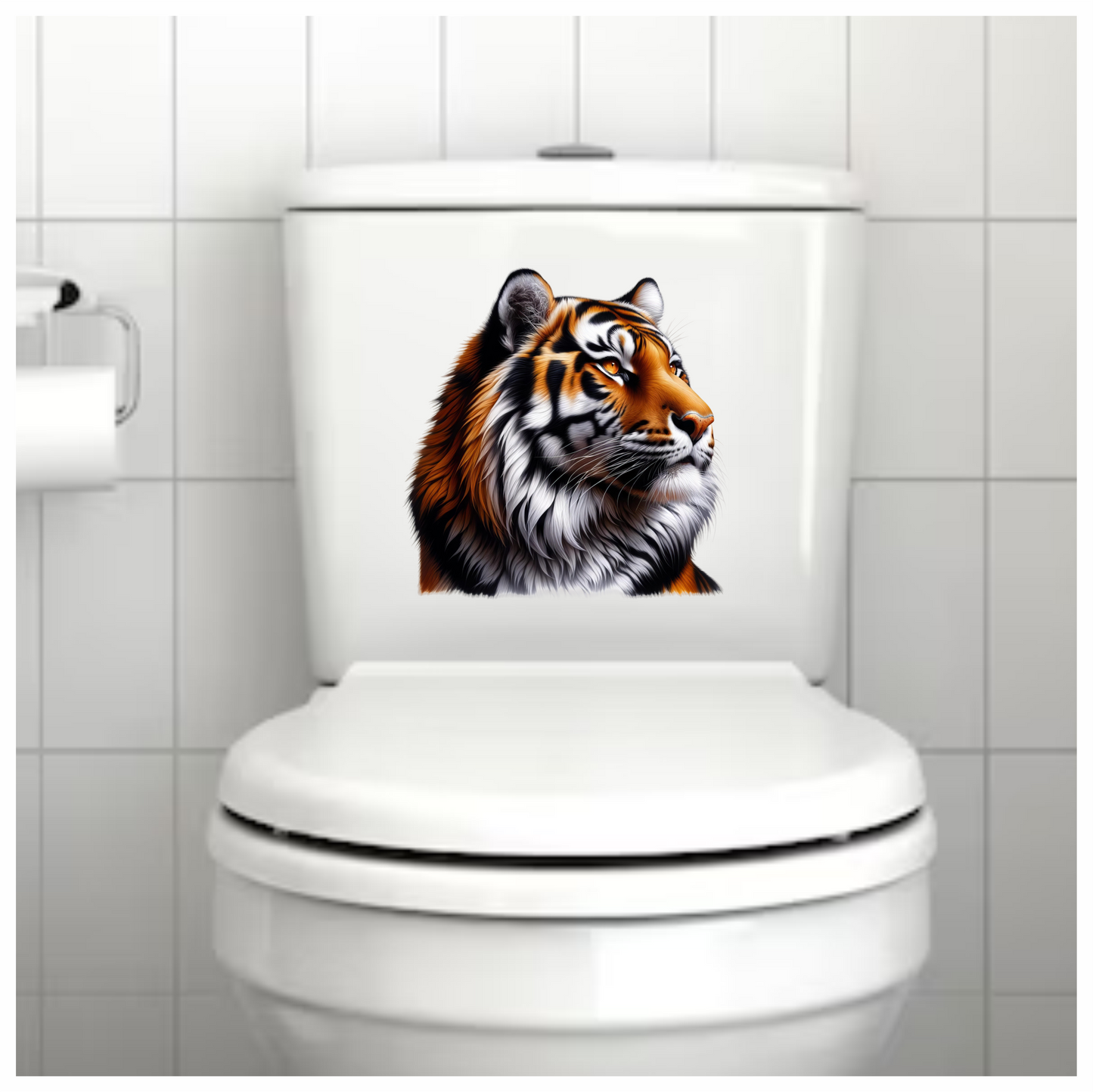 Orange Tiger With Black White Stripes Vinyl Sticker Decal