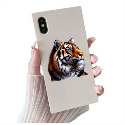Orange Tiger With Black White Stripes Vinyl Sticker Decal