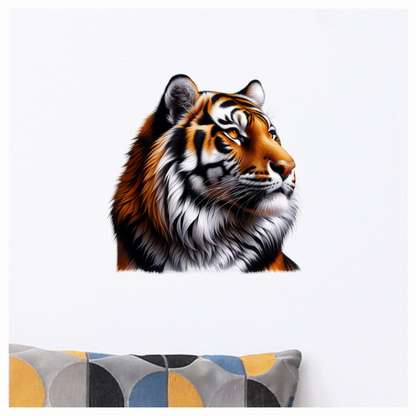 Orange Tiger With Black White Stripes Vinyl Sticker Decal