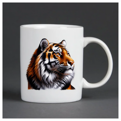 Orange Tiger With Black White Stripes Vinyl Sticker Decal