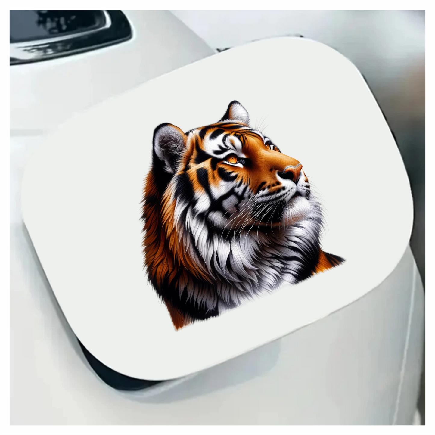 Orange Tiger With Black White Stripes Vinyl Sticker Decal