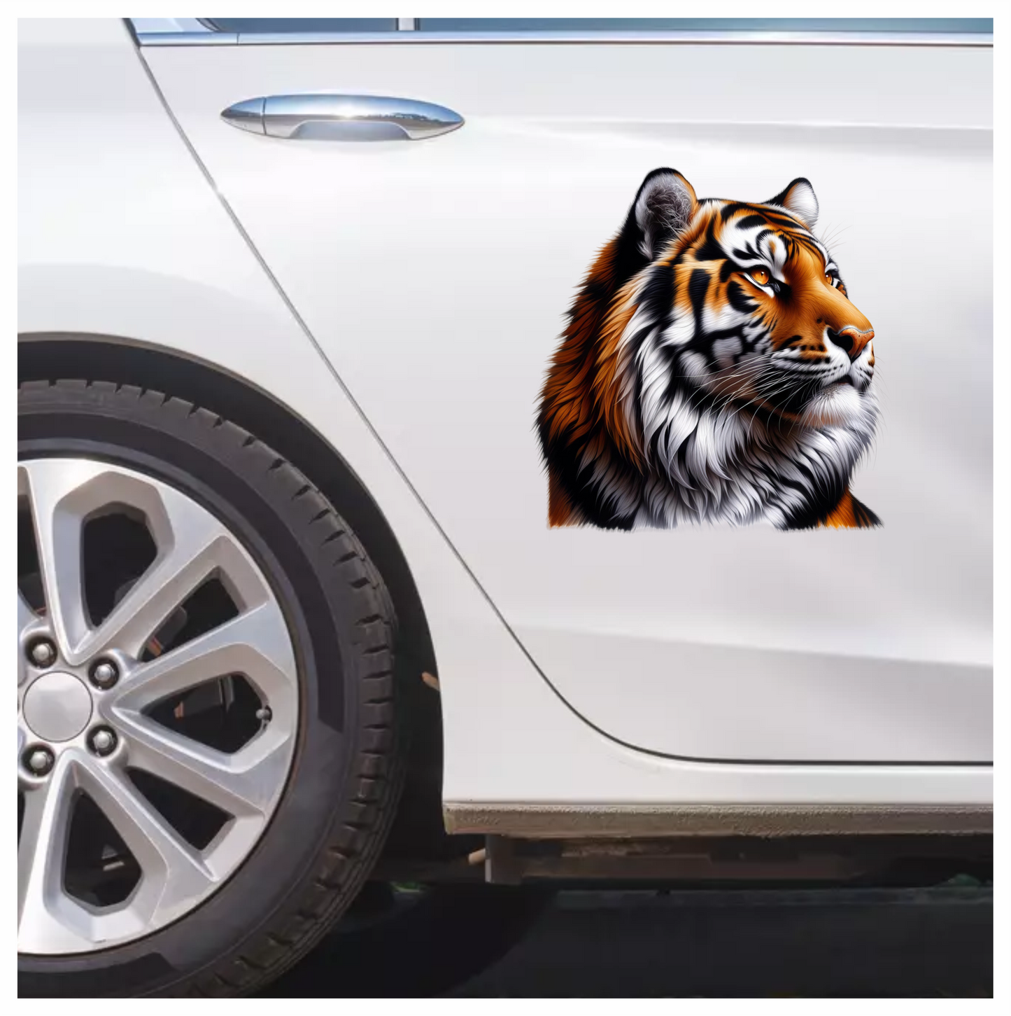 Orange Tiger With Black White Stripes Vinyl Sticker Decal