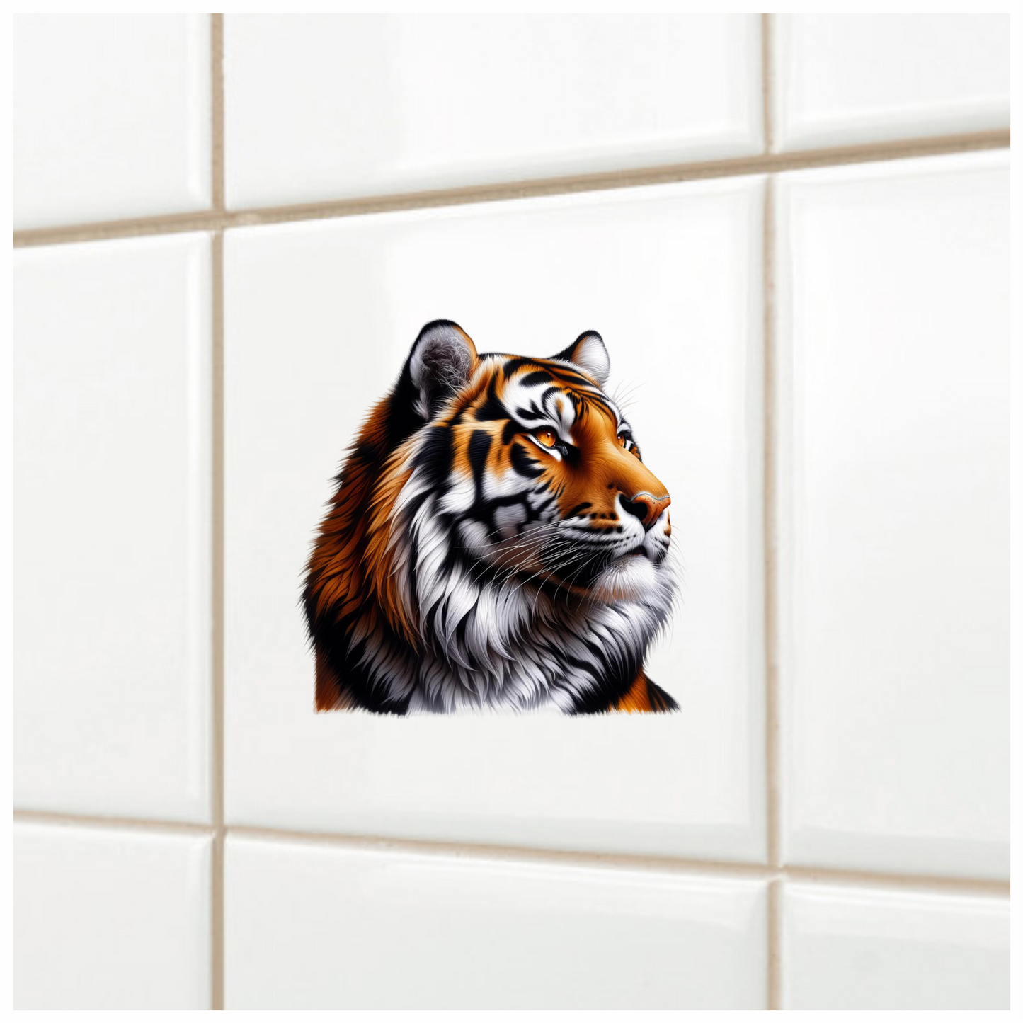 Orange Tiger With Black White Stripes Vinyl Sticker Decal