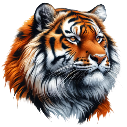 Orange Tiger With White Black Stripes Vinyl Sticker Decal