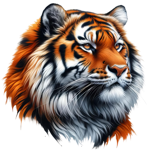 Orange Tiger With White Black Stripes Vinyl Sticker Decal