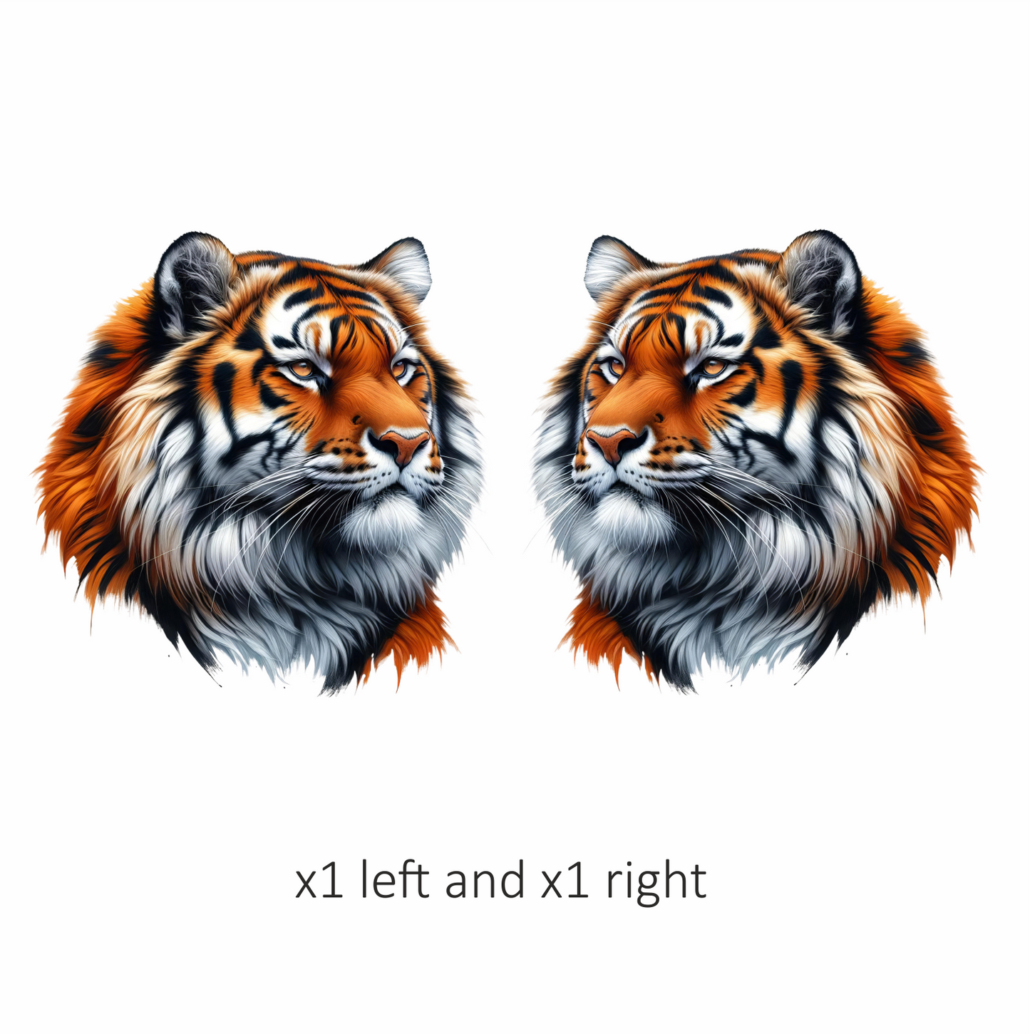 Orange Tiger With White Black Stripes Vinyl Sticker Decal