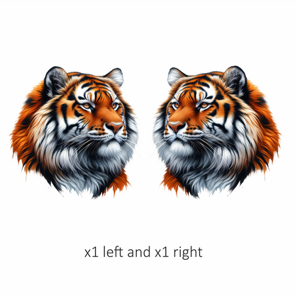 Orange Tiger With White Black Stripes Vinyl Sticker Decal