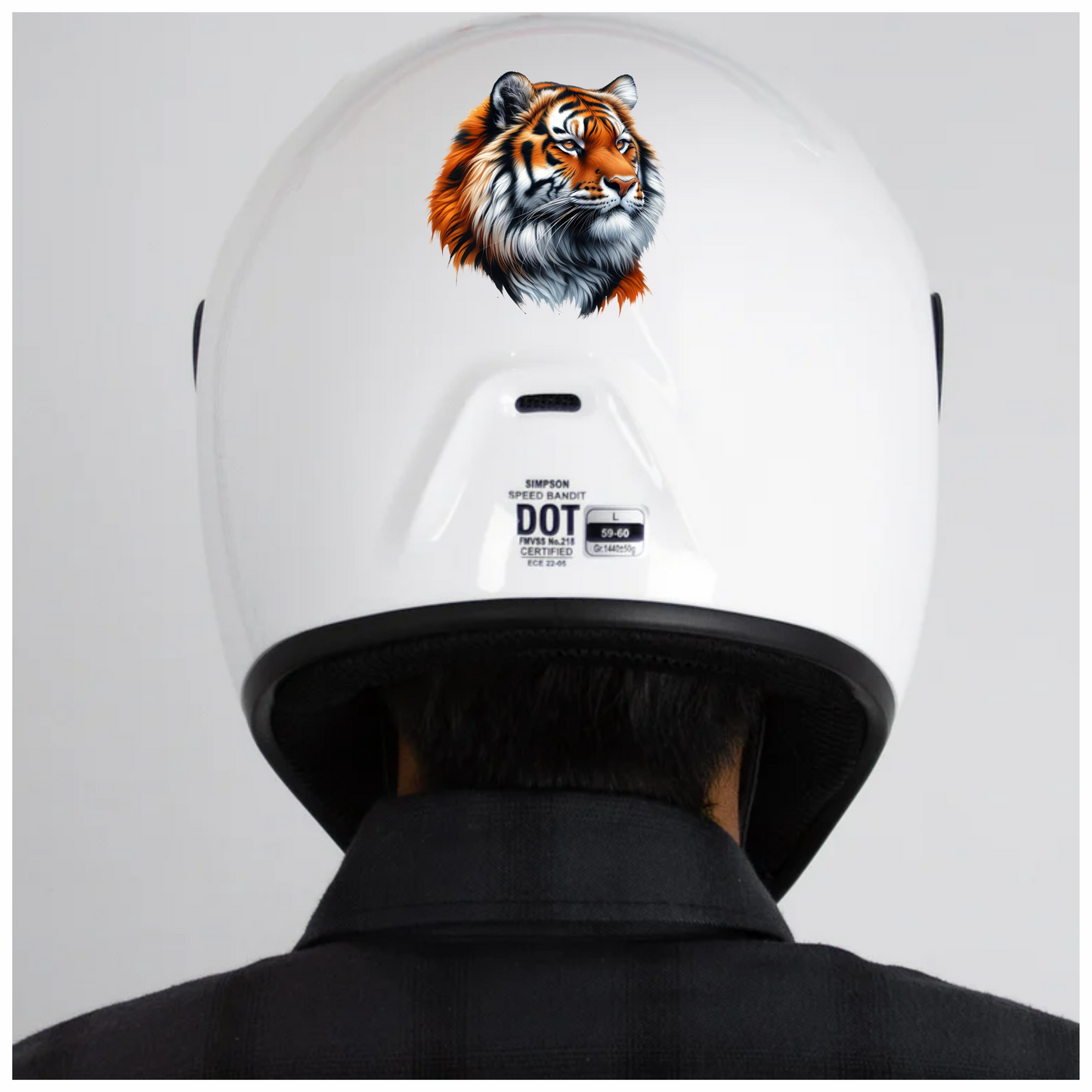 Orange Tiger With White Black Stripes Vinyl Sticker Decal