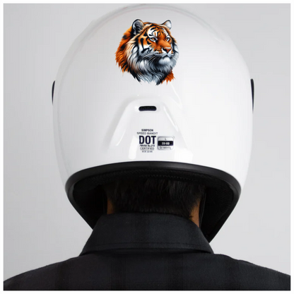 Orange Tiger With White Black Stripes Vinyl Sticker Decal