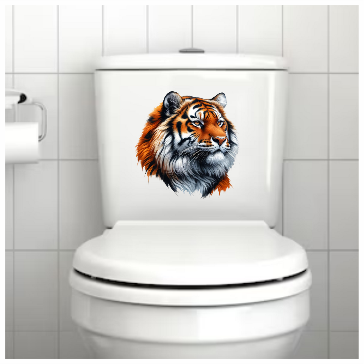 Orange Tiger With White Black Stripes Vinyl Sticker Decal