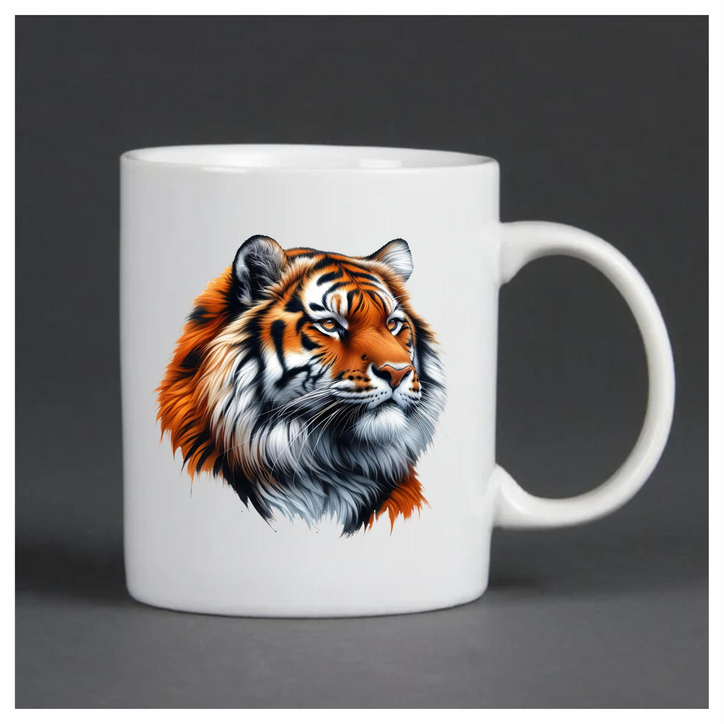 Orange Tiger With White Black Stripes Vinyl Sticker Decal