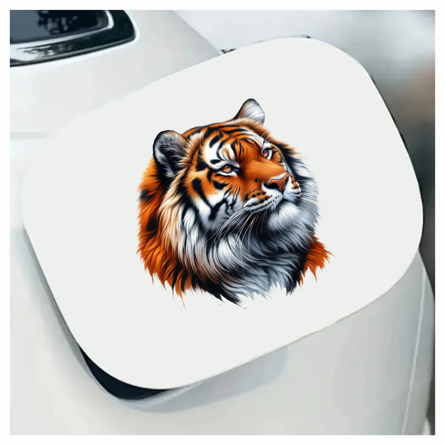 Orange Tiger With White Black Stripes Vinyl Sticker Decal
