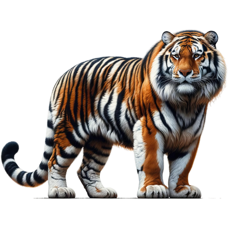 Orange Tiger With Black White Stripes Vinyl Sticker Decal