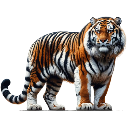 Orange Tiger With Black White Stripes Vinyl Sticker Decal