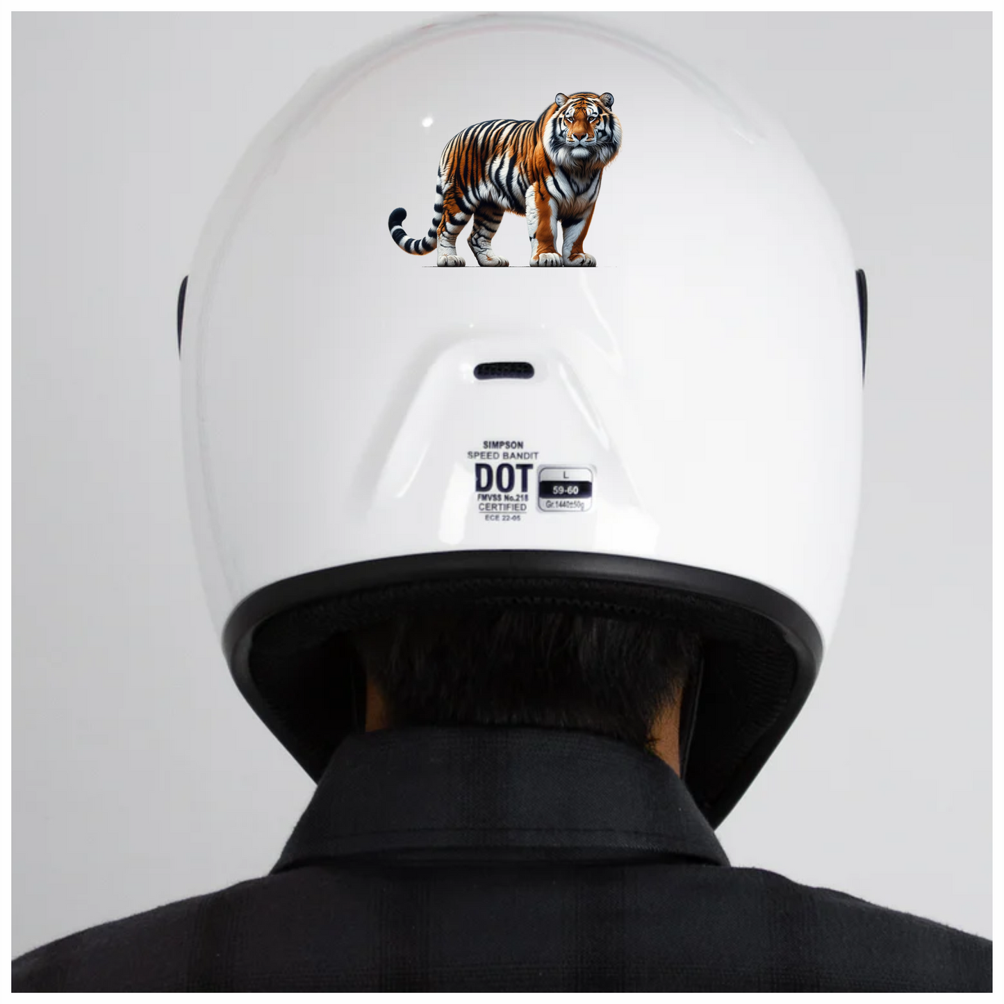 Orange Tiger With Black White Stripes Vinyl Sticker Decal