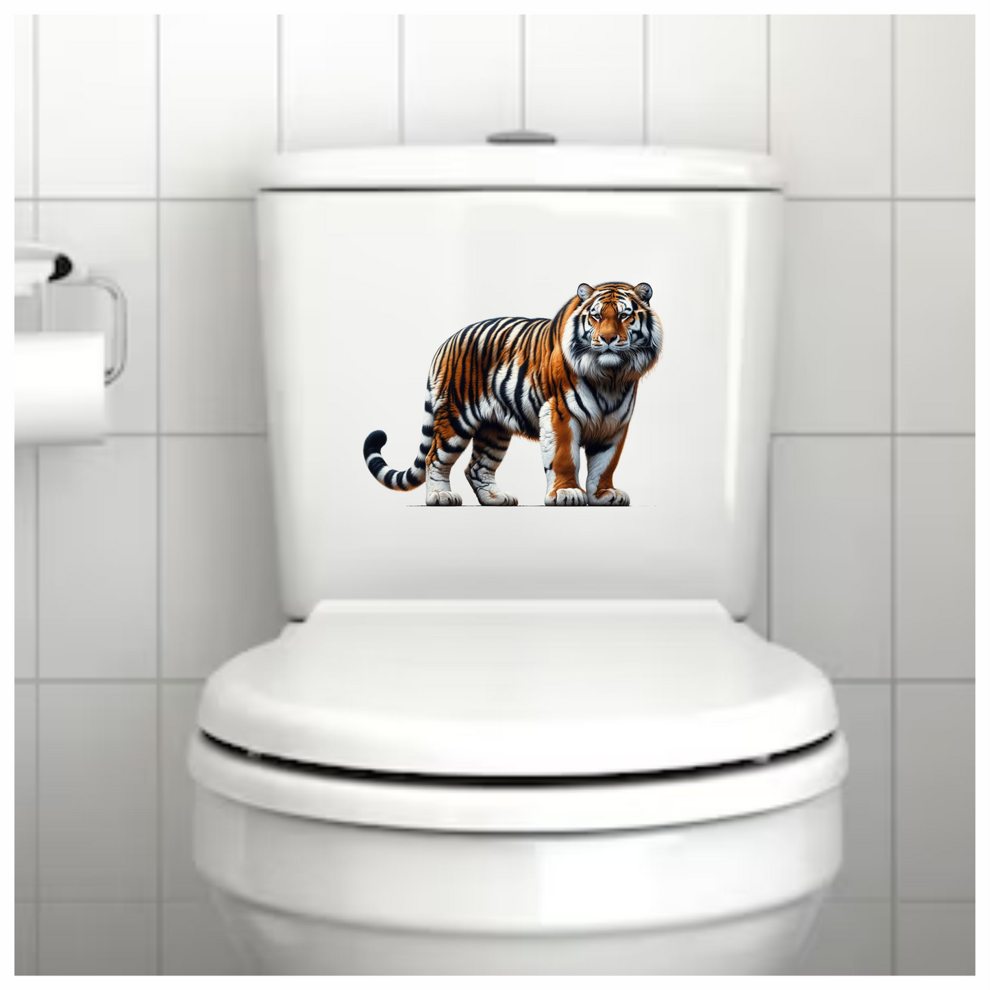 Orange Tiger With Black White Stripes Vinyl Sticker Decal