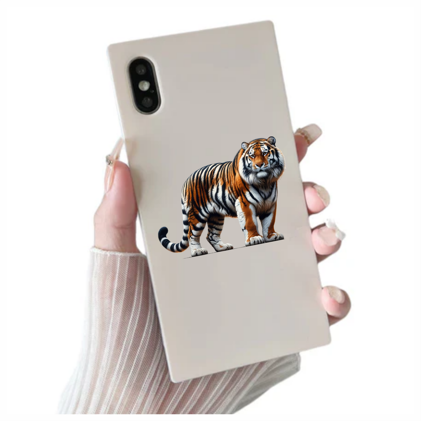 Orange Tiger With Black White Stripes Vinyl Sticker Decal