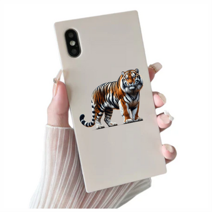 Orange Tiger With Black White Stripes Vinyl Sticker Decal