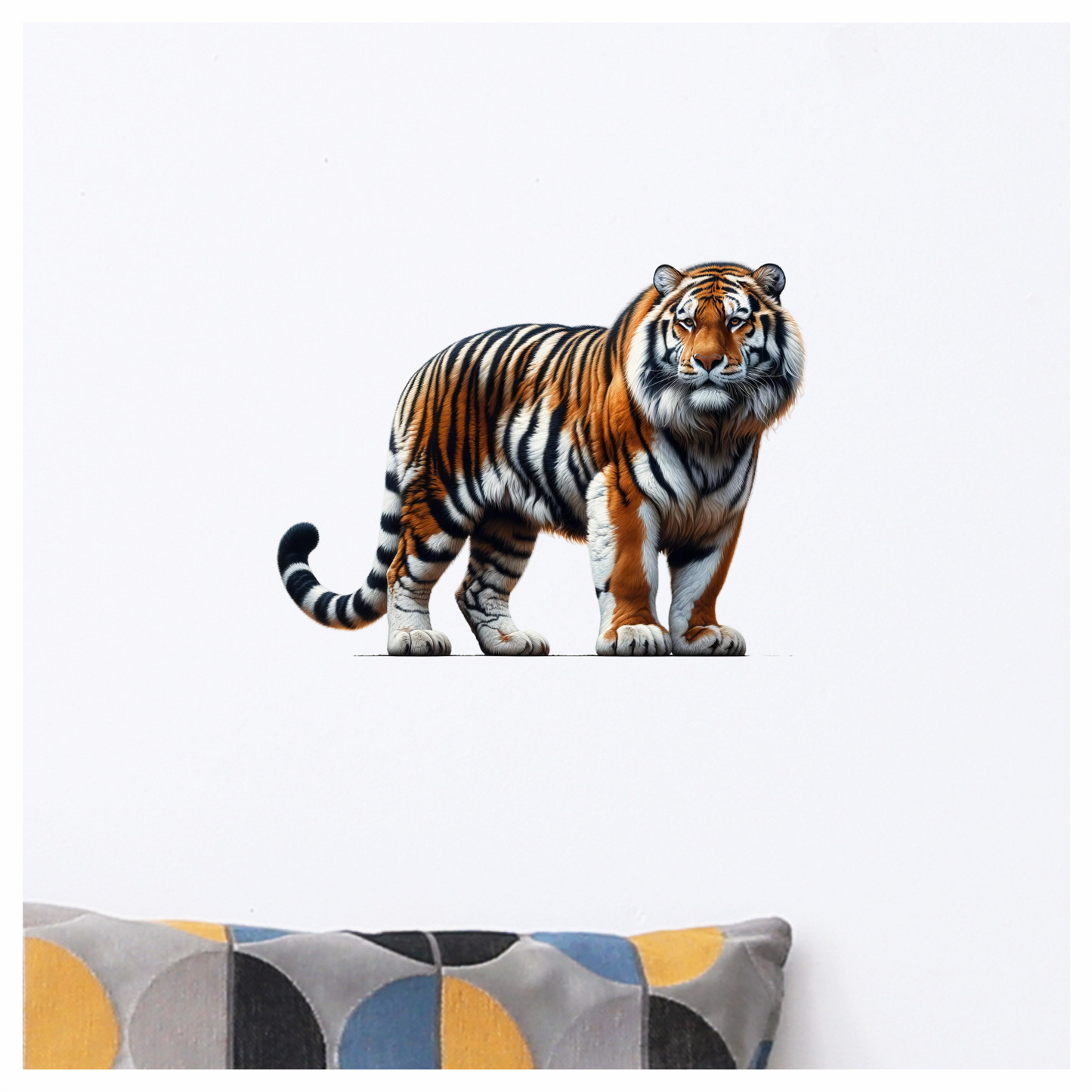 Orange Tiger With Black White Stripes Vinyl Sticker Decal