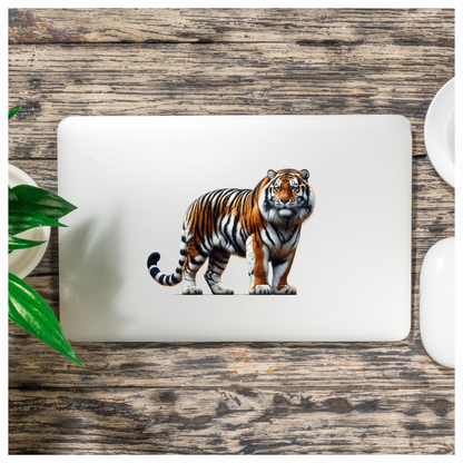 Orange Tiger With Black White Stripes Vinyl Sticker Decal