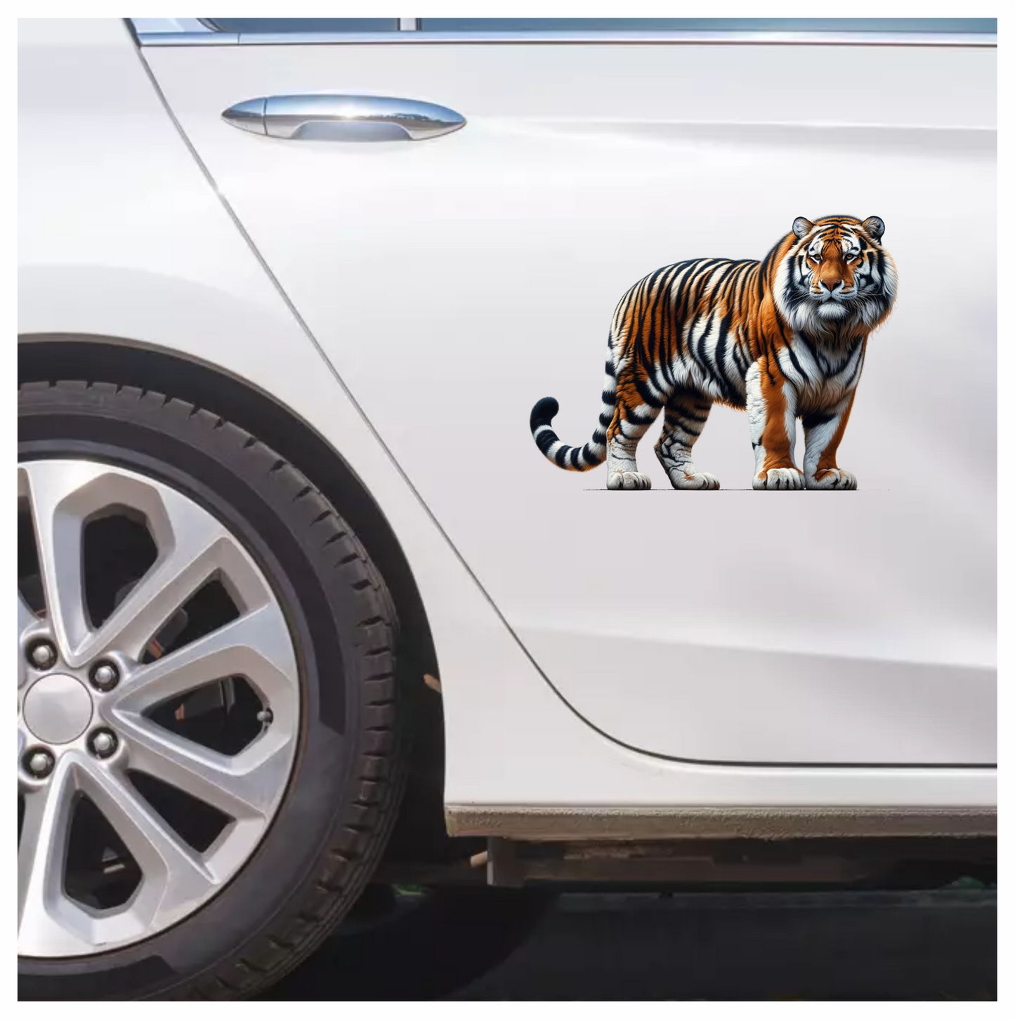 Orange Tiger With Black White Stripes Vinyl Sticker Decal