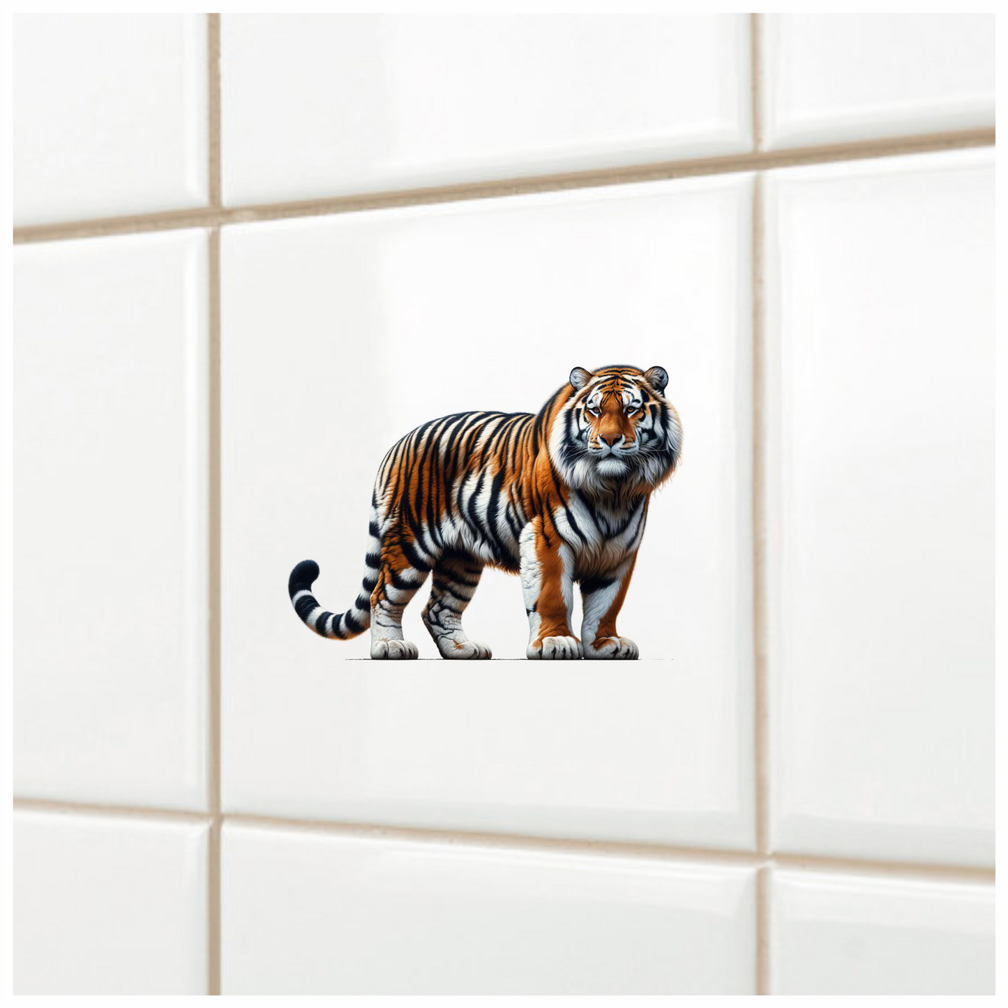 Orange Tiger With Black White Stripes Vinyl Sticker Decal