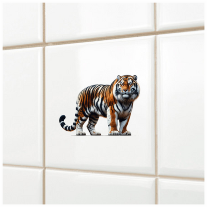 Orange Tiger With Black White Stripes Vinyl Sticker Decal