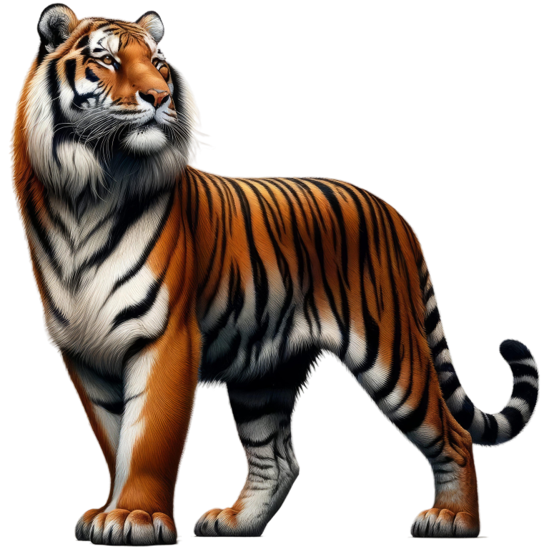Orange Tiger With Black White Stripes Vinyl Sticker Decal
