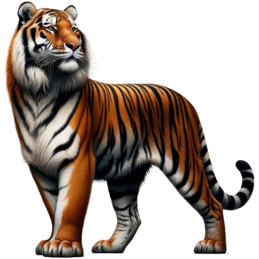 Orange Tiger With Black White Stripes Vinyl Sticker Decal