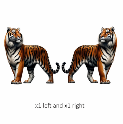 Orange Tiger With Black White Stripes Vinyl Sticker Decal