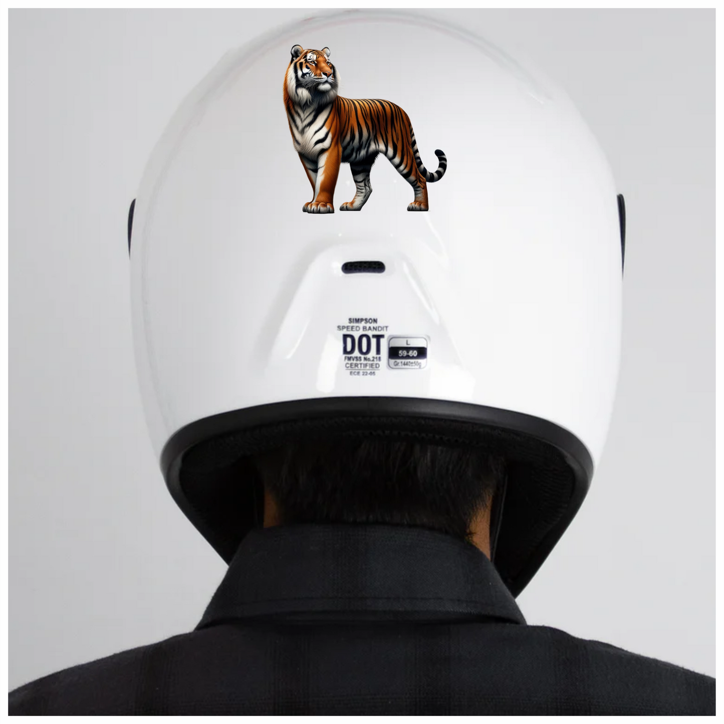 Orange Tiger With Black White Stripes Vinyl Sticker Decal