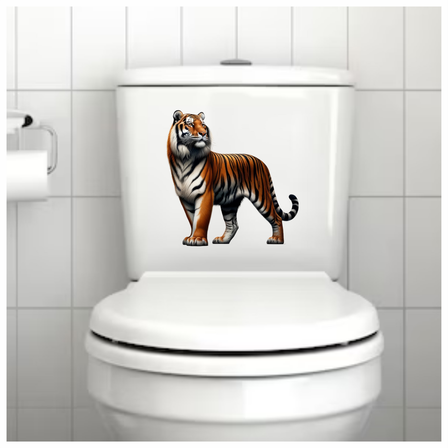 Orange Tiger With Black White Stripes Vinyl Sticker Decal