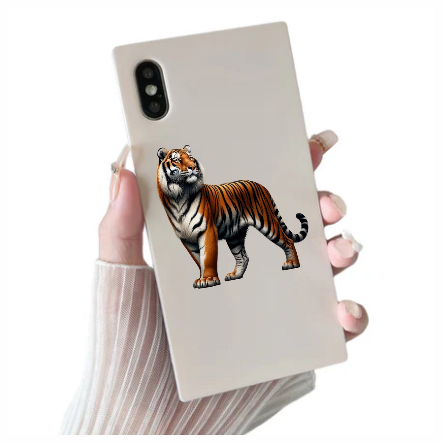 Orange Tiger With Black White Stripes Vinyl Sticker Decal