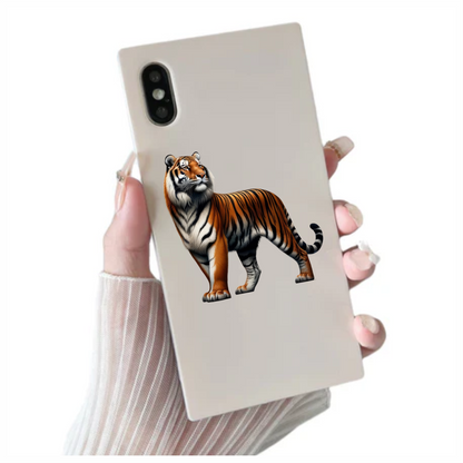 Orange Tiger With Black White Stripes Vinyl Sticker Decal