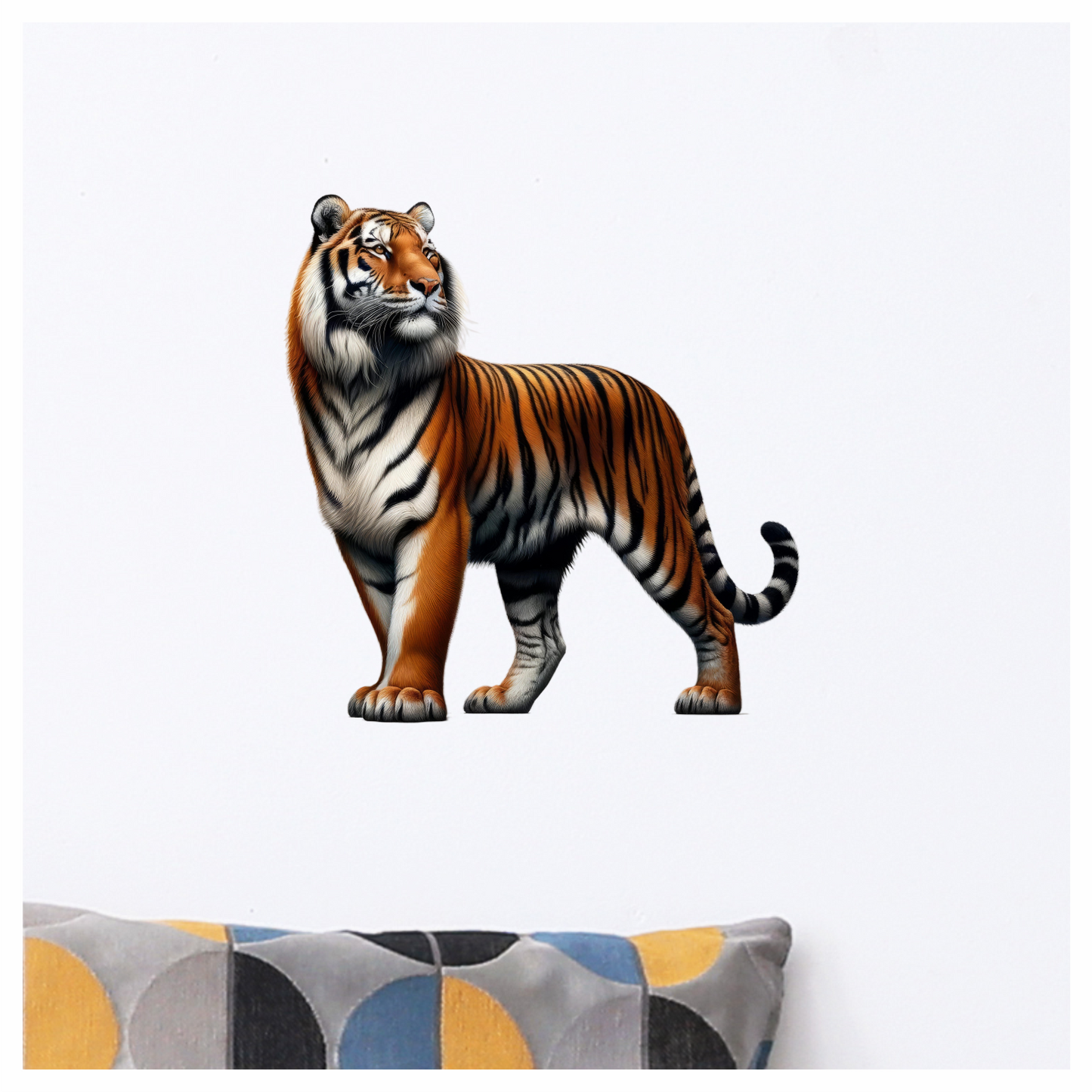 Orange Tiger With Black White Stripes Vinyl Sticker Decal