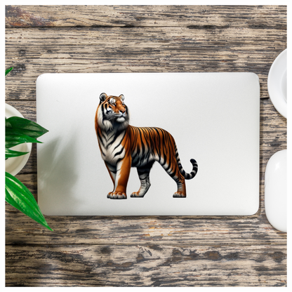 Orange Tiger With Black White Stripes Vinyl Sticker Decal