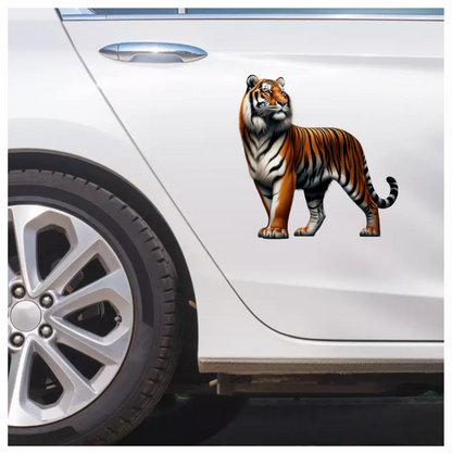 Orange Tiger With Black White Stripes Vinyl Sticker Decal